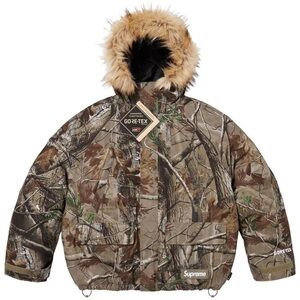 Supreme Brown Camouflage Jacket with Fur Trim